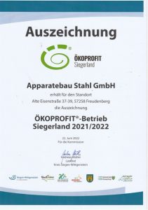 Zertifikat Oekoprofit